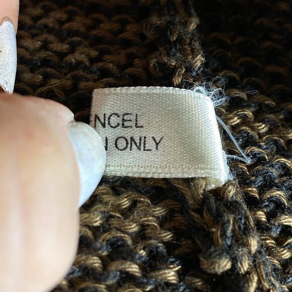 Vintage Rico Womens Knit Cardigan Sweater Brown Fringed Hem sleeve fringe Medium - Picture 4 of 7